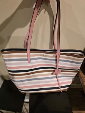 Kate Spade Pink Striped Tote Bag
